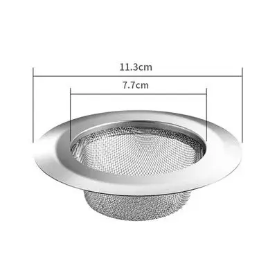 Abflusssieb Spüle mit feinem Netz und breitem Rand – Silber – 11,3 cm