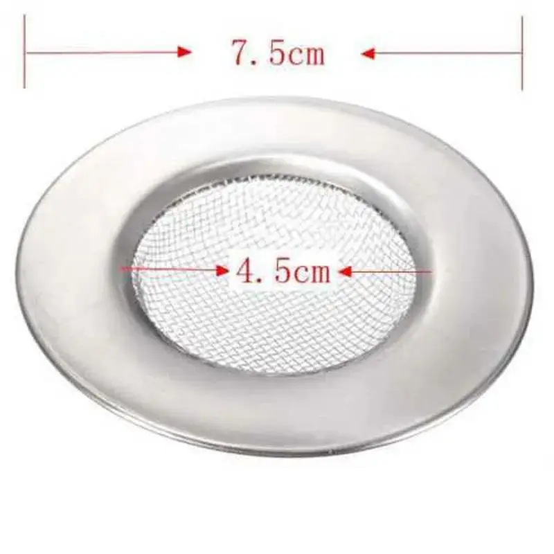 Abflusssieb Spüle mit feinem Netz und breitem Rand – Silber – 7,5 cm