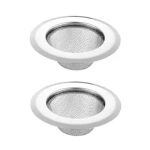 Spülen-Abflusssieb mit Netzkorb und breitem Rand für die Küche – Silber