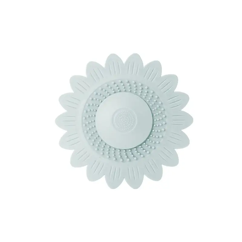 Abflusssieb Sonnenblume mit Noppen und Mittelkappe – Hellblau
