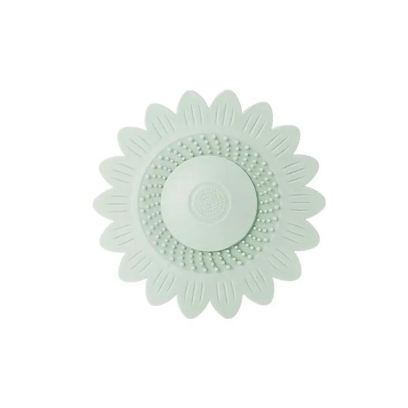Abflusssieb Sonnenblume mit Noppen und Mittelkappe – Mintgrün