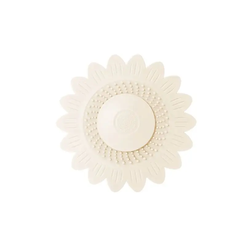 Abflusssieb Sonnenblume mit Noppen und Mittelkappe – Creme